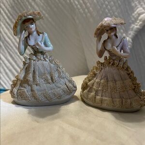 VIntage Chase Porcelain Southern Belle Figurines in Pastels. (set of 2)